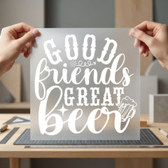 Good Friends Great Beer Funny Vintage Ready to Press DTF Transfer for Dtf