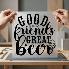 Good Friends Great Beer Funny Vintage Ready to Press DTF Transfer for Dtf
