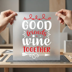 Good Friends Wine Together Funny Sarcastic Ready to Press DTF Transfer for Dtf
