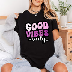 Good Vibes Only Retro Retro Ready to Press DTF Transfer for Dtf