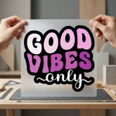 Good Vibes Only Retro Retro Ready to Press DTF Transfer for Dtf