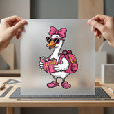 Goose Book Backpack Animal Funny Ready to Press DTF Transfer for Dtf