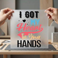 Got Heart Hands Romantic Valentine Ready to Press DTF Transfer for Dtf