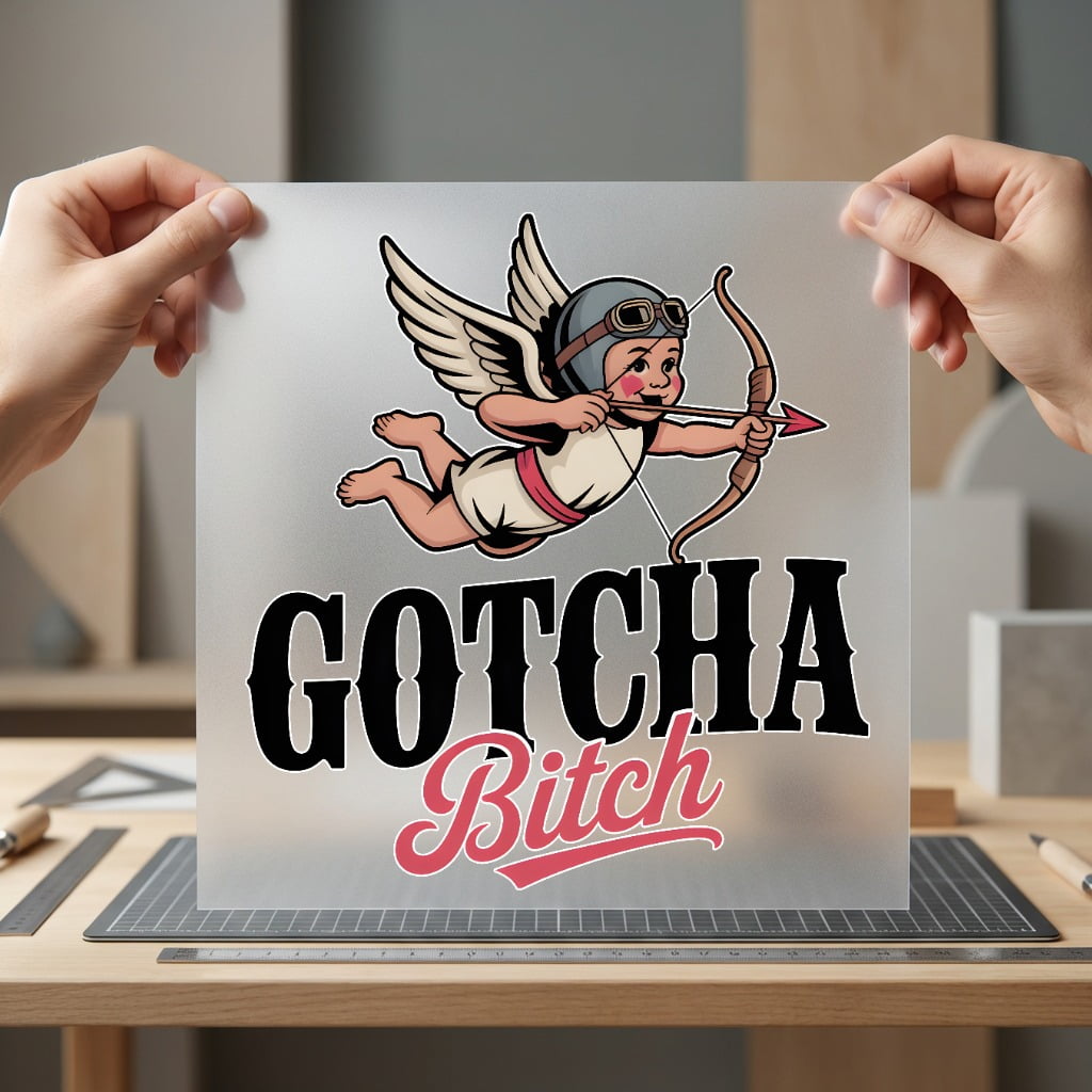 Gotcha Bitch Cupid Retro Valentine Funny Ready to Press DTF Transfer for Dtf