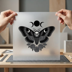 Gothic Moth Skull Roses Halloween Aesthetic Ready to Press DTF Transfer for Dtf