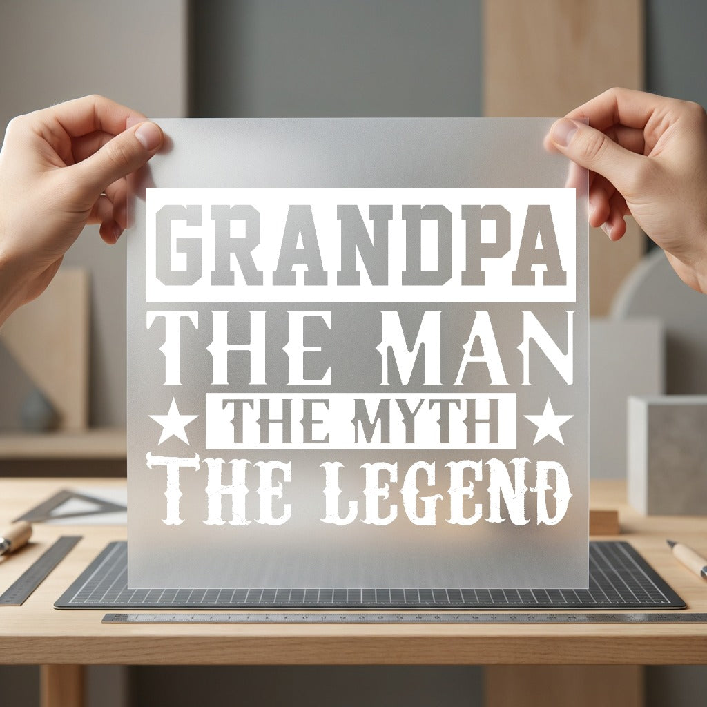 Grandpa Man Myth Legend Grandpa Vintage Ready to Press DTF Transfer for Dtf