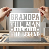 Grandpa Man Myth Legend Grandpa Vintage Ready to Press DTF Transfer for Dtf