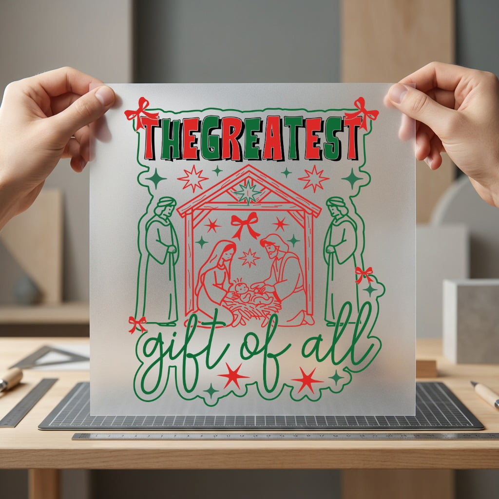 Greatest Gift All Nativity Faith Christmas Ready to Press DTF Transfer for Dtf