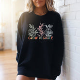 Grow In Grace | Floral Growth & Faith Sweatshirt - Luckets.com