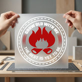 Grow Old Campfire Romantic Vintage Retro Ready to Press DTF Transfer for Dtf