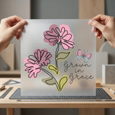 Grown Grace Flowers Butterfly Christian Faith Ready to Press DTF Transfer for Dtf