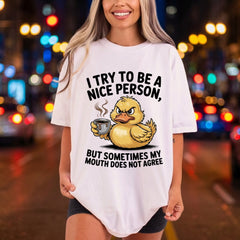 Grumpy Duck Coffee Sarcastic Funny Sarcastic Ready to Press DTF Transfer for Dtf