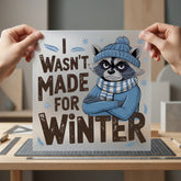 Grumpy Raccoon Winter Cozy Winter Funny Ready to Press DTF Transfer for Dtf