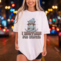 Grumpy Raccoon Winter Retro Winter Funny Ready to Press DTF Transfer for Dtf