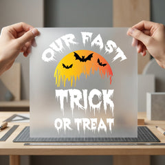 Halloween Bat Sunset Spooky Halloween Vintage Ready to Press DTF Transfer for Dtf