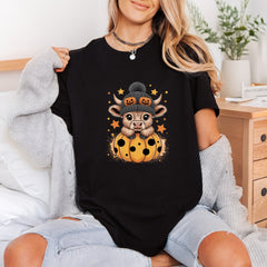 Halloween Cow Pumpkin Spooky Halloween Autumn Ready to Press DTF Transfer for Dtf