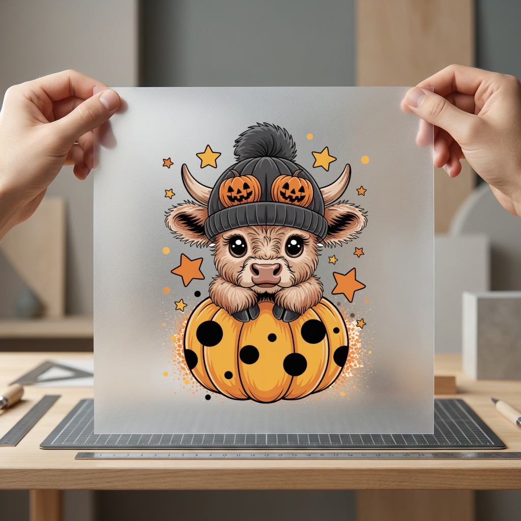 Halloween Cow Pumpkin Spooky Halloween Autumn Ready to Press DTF Transfer for Dtf