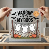 Hanging Boos Halloween Spooky Halloween Autumn Ready to Press DTF Transfer for Dtf