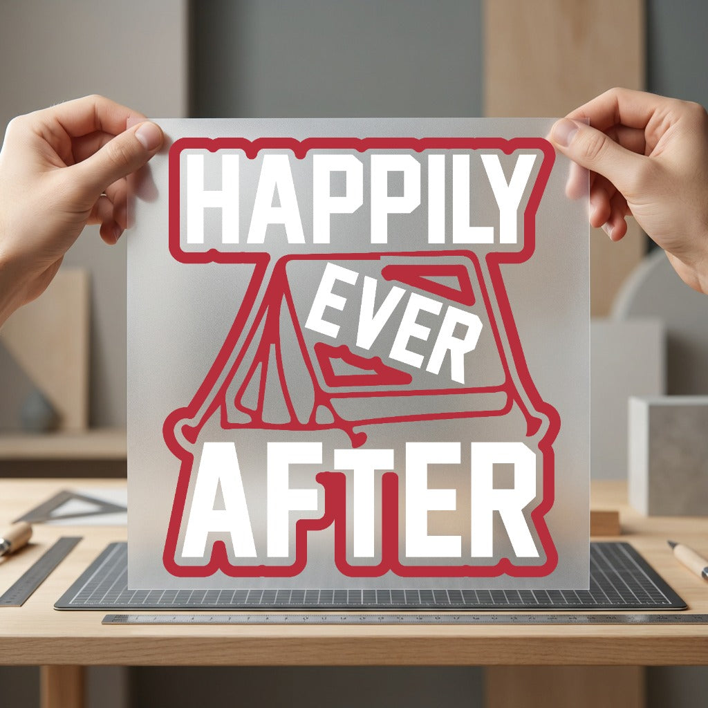 Happily Ever After Camping Aesthetic Camping Ready to Press DTF Transfer for Dtf