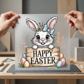 Happy Easter Bunny Eggs Easter Spring Ready to Press DTF Transfer for Dtf
