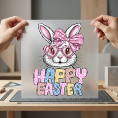 Happy Easter Bunny Glasses Easter Aesthetic Ready to Press DTF Transfer for Dtf