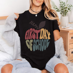 Happy First Day School Teacher Vintage Ready to Press DTF Transfer for Dtf