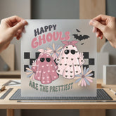 Happy Ghouls Retro Halloween Halloween Retro Ready to Press DTF Transfer for Dtf