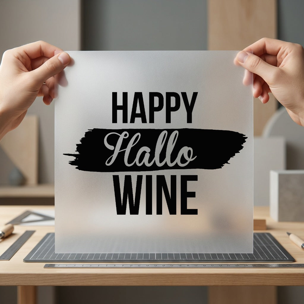 Happy Hallo Wine Spooky Halloween Vintage Ready to Press DTF Transfer for Dtf