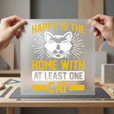 Happy Home Cat Retro Mom Dad Ready to Press DTF Transfer for Dtf