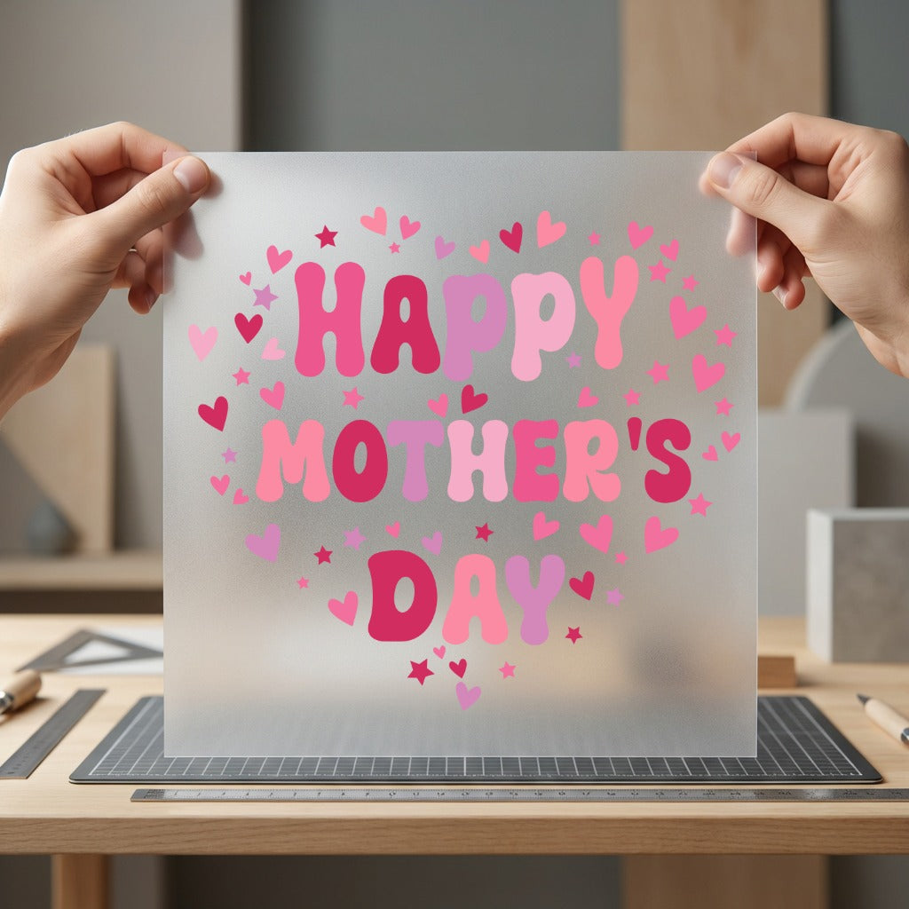 Happy Mother Day Hearts Mom Retro Ready to Press DTF Transfer for Dtf