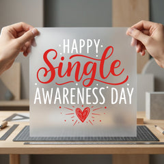 Happy Single Awareness Day Valentine Funny Ready to Press DTF Transfer for Dtf