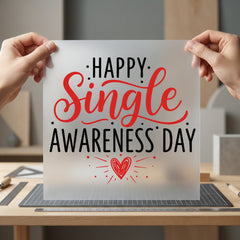 Happy Single Awareness Day Valentine Funny Ready to Press DTF Transfer for Dtf
