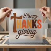 Happy Thanksgiving Cross Autumn Christian Faith Ready to Press DTF Transfer for Dtf