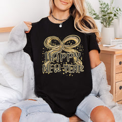 Happy Year Bow Celebration Christmas Ready to Press DTF Transfer for Dtf