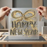 Happy Year Bow Celebration Christmas Ready to Press DTF Transfer for Dtf