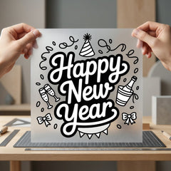 Happy Year Celebration Festivity Christmas Aesthetic Ready to Press DTF Transfer for Dtf