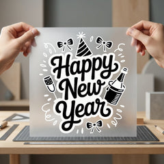 Happy Year Celebration Festivity Christmas Ready to Press DTF Transfer for Dtf