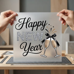 Happy Year Celebration Festivity Christmas Ready to Press DTF Transfer for Dtf