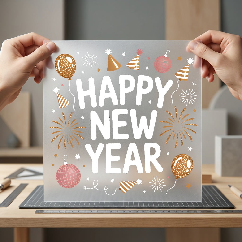 Happy Year Celebration Festivity Cozy Cute Collection Good Vibes Collection Ready to Press DTF Transfer for Dtf