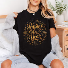 Happy Year Celebration Gold Aesthetic Ready to Press DTF Transfer for Dtf