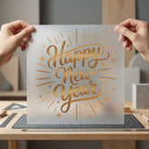 Happy Year Celebration Gold Aesthetic Ready to Press DTF Transfer for Dtf