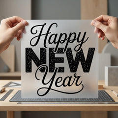 Happy Year Grunge Script Christmas Aesthetic Ready to Press DTF Transfer for Dtf
