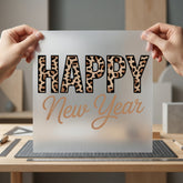 Happy Year Leopard Celebration Boho Aesthetic Ready to Press DTF Transfer for Dtf