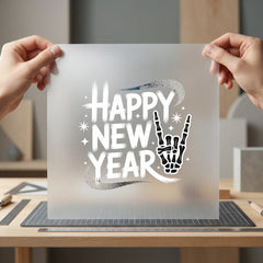 Happy Year Skeleton Hand Thanksgiving Vintage Ready to Press DTF Transfer for Dtf