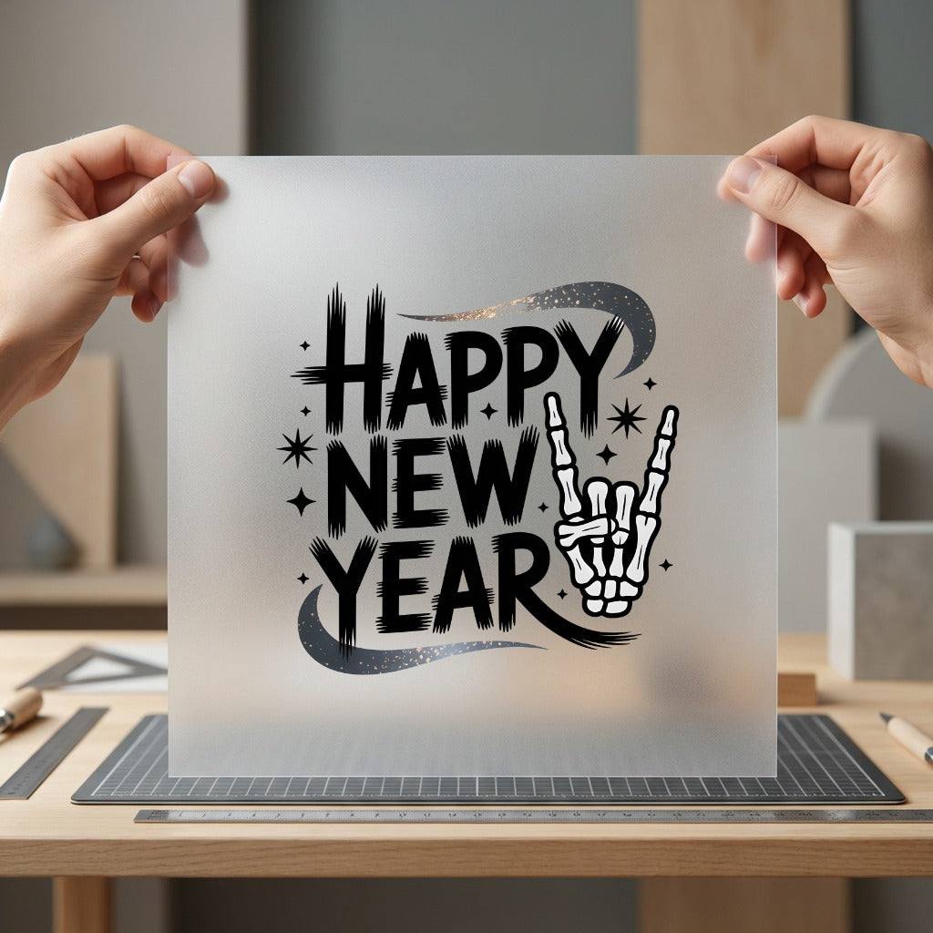 Happy Year Skeleton Hand Thanksgiving Vintage Ready to Press DTF Transfer for Dtf