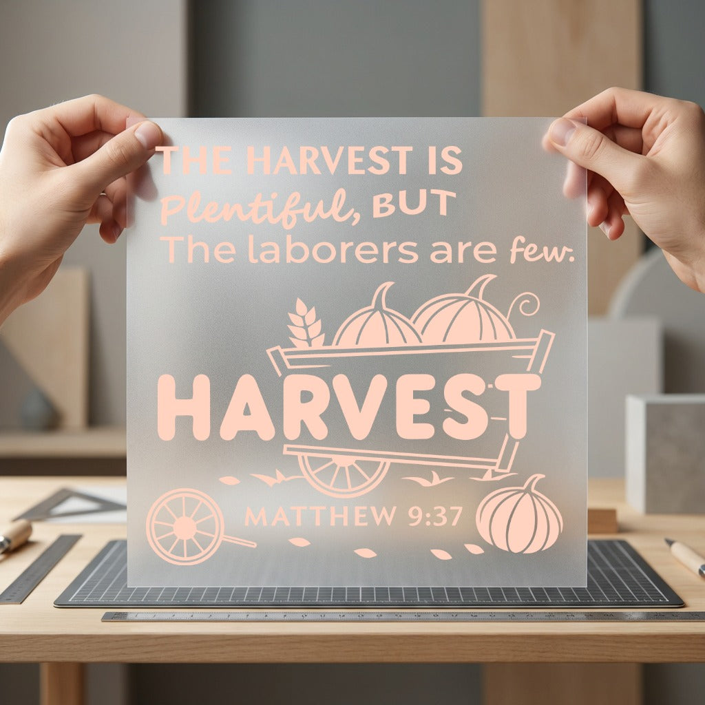 Harvest Plentiful Script Fall Christian Faith Ready to Press DTF Transfer for Dtf