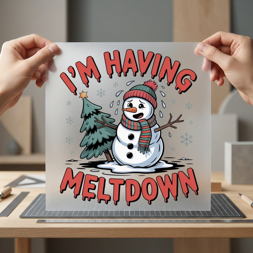 Having Meltdown Christmas Snowman Christmas Funny Ready to Press DTF Transfer for Dtf