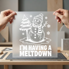Having Meltdown Snowman Funny Christmas Winter Ready to Press DTF Transfer for Dtf
