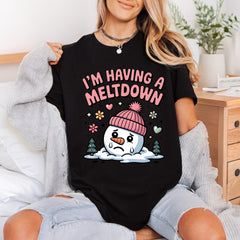 Having Meltdown Snowman Winter Christmas Winter Ready to Press DTF Transfer for Dtf