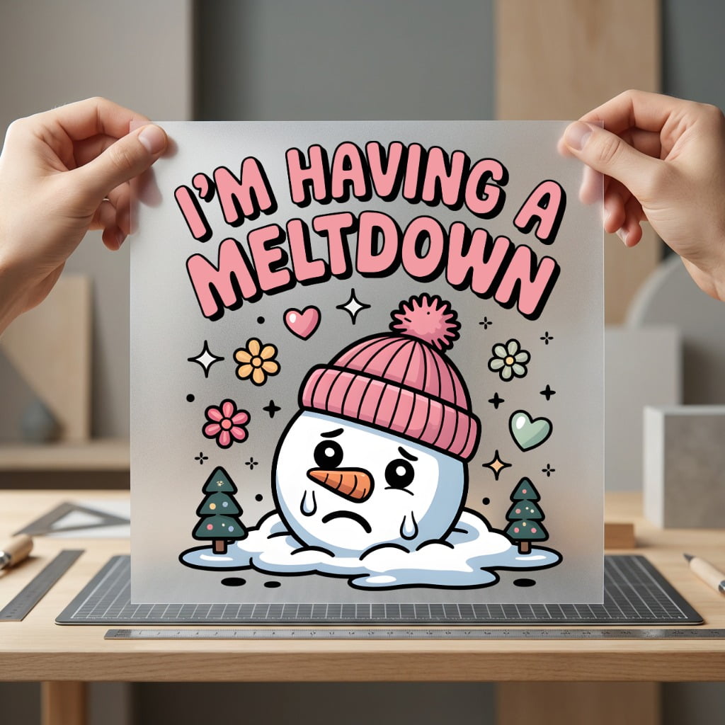 Having Meltdown Snowman Winter Christmas Winter Ready to Press DTF Transfer for Dtf